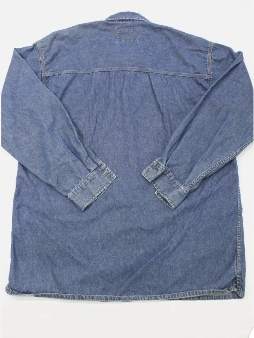 Levi's Button Up Shirt Medium Blue Denim Jean Silvertab OVERSIZED Fit Y2K Skater - Picture 4 of 5